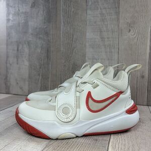 Nike Team Hustle D11 Boys' Size 12.5 Toddler Basketball Shoes Sneakers White Red